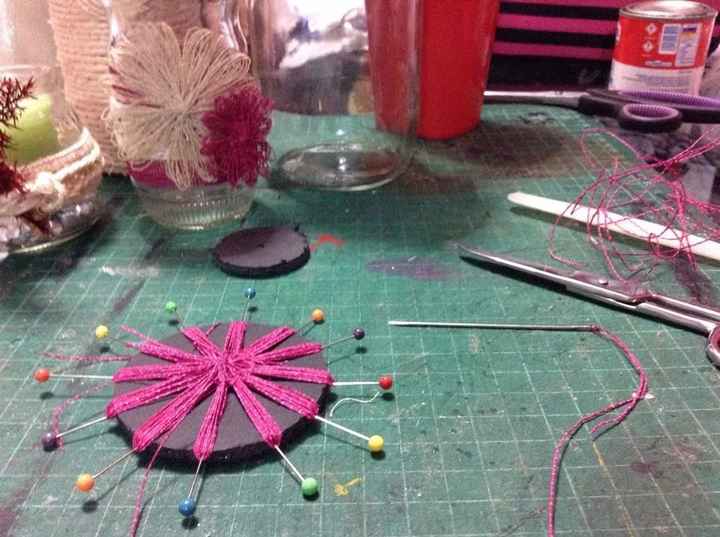 El proceso de las flores y decoración.