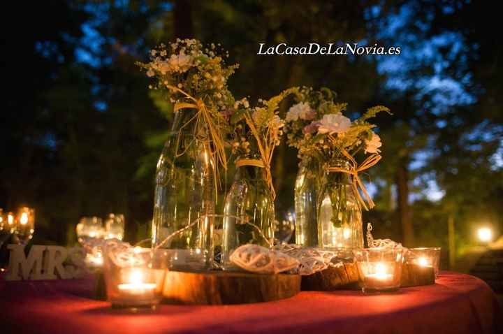 Vista de noche, velas encendidas