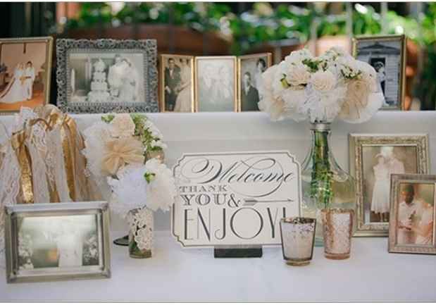 Mesa bienvenida ( oro, blanco y perla) - 1