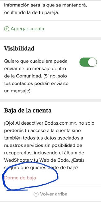 No sé cómo desactivar mi cuenta 3