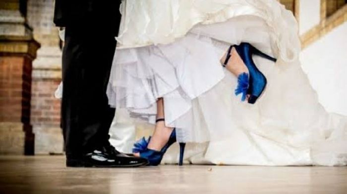 Zapatos de novia en azul 1