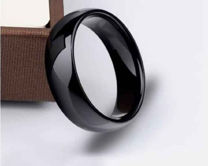 Anillo negro para novio - 1