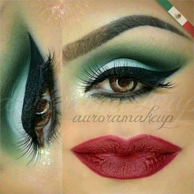 Maquillaje mexicano 💚💛❤️💄 2