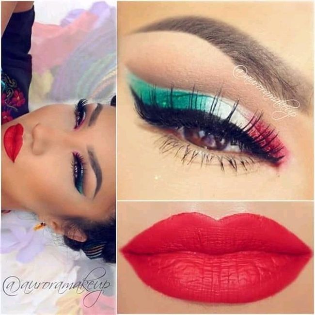Maquillaje mexicano 💚💛❤️💄 6