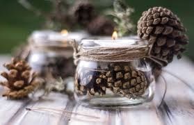 con piñas de pinos