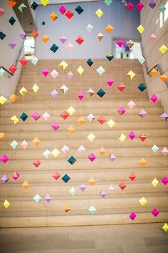 cortina de rombos de papel