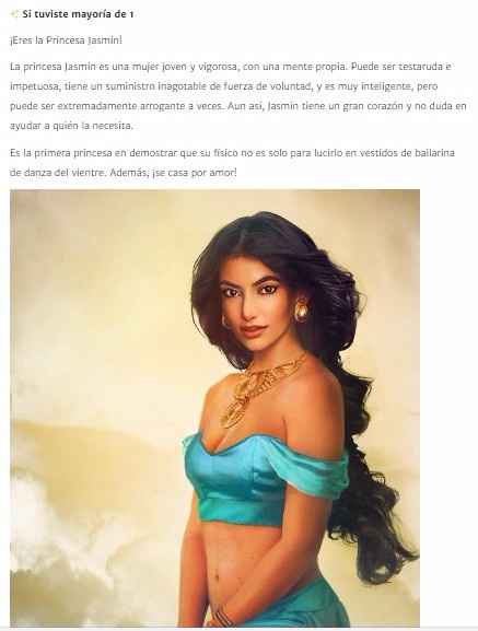 Soy la princesa Jazmin, con mayoria en #1 jajajajajaja