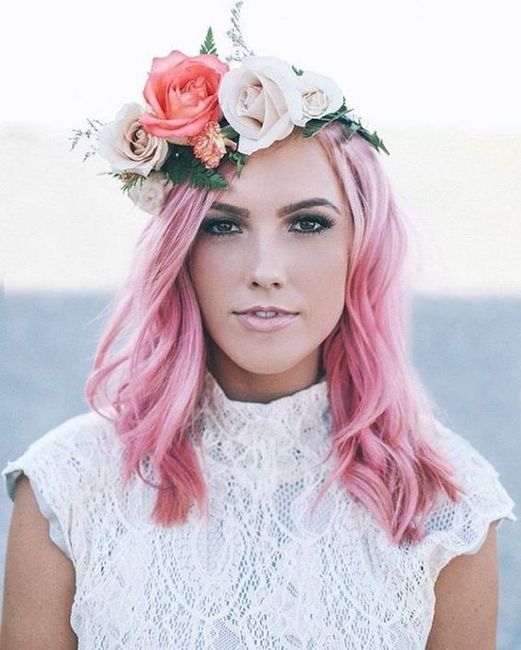 Cabello rosa para novias atrevidas. 💖🎗️ 2