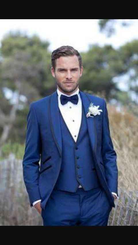 Azul traje para novio - 3