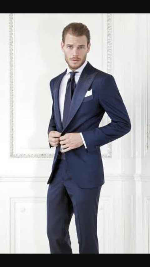 Azul traje para novio - 4