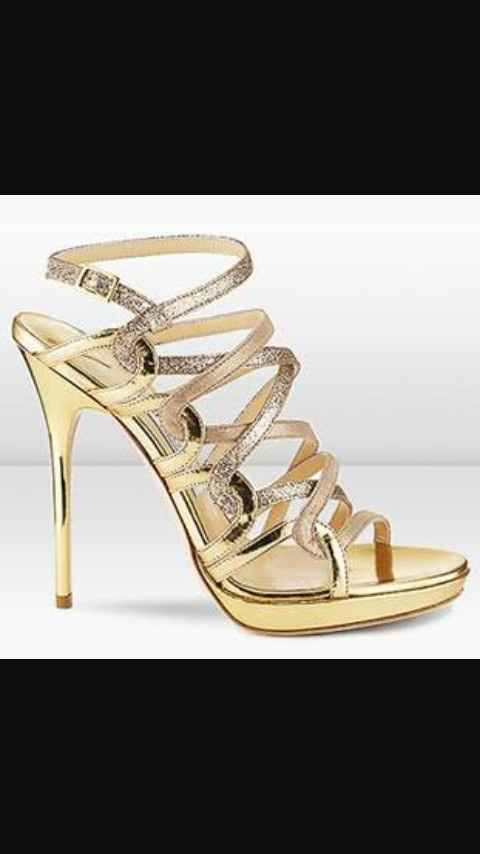 Dorado zapatillas para novia - 1