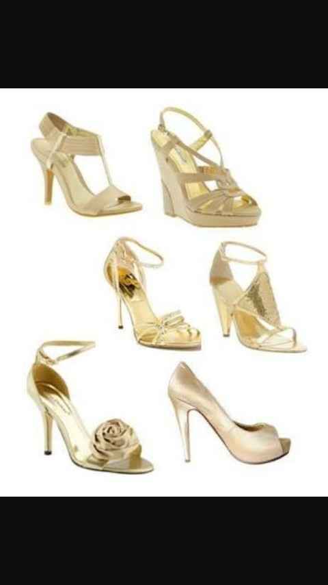 Dorado zapatillas para novia - 2