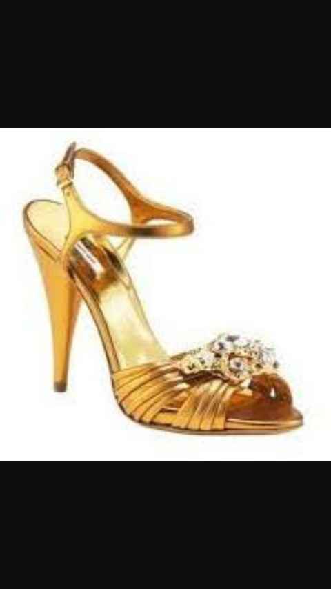 Dorado zapatillas para novia - 3