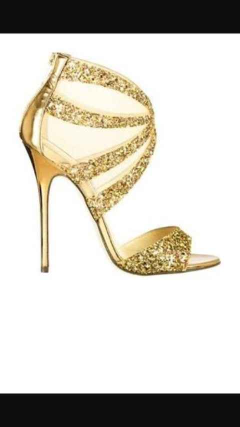 Dorado zapatillas para novia - 5