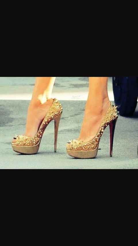Dorado zapatillas para novia - 9
