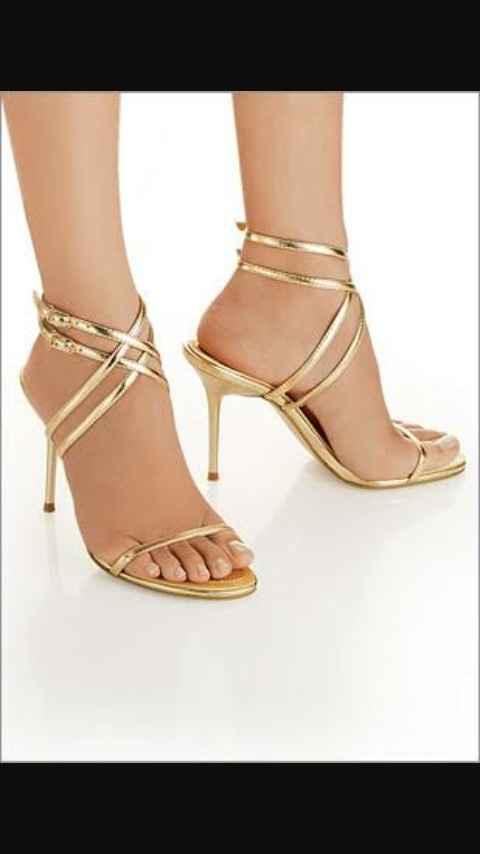 Dorado zapatillas para novia - 10