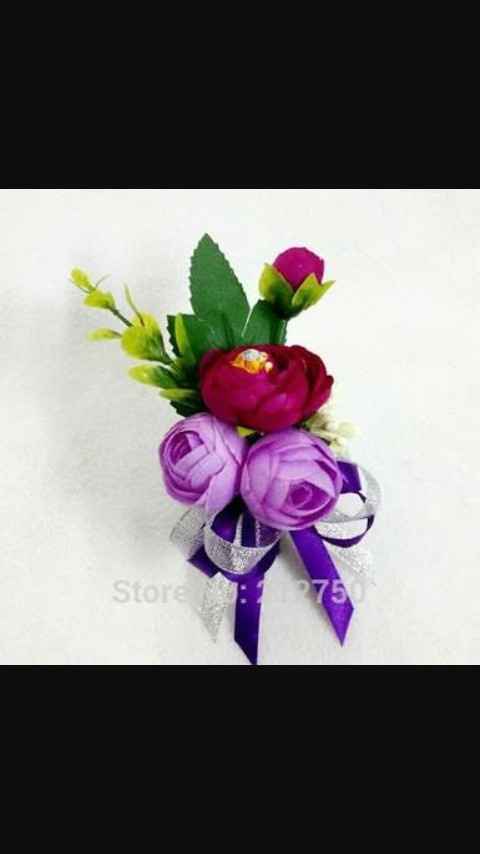 Rosa y morado. boutonniere - 3
