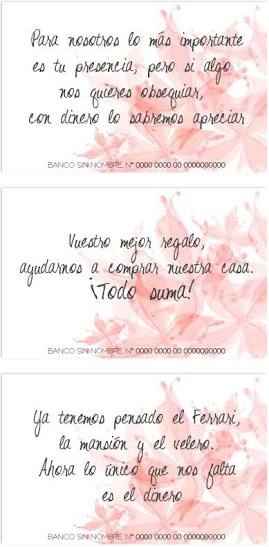 Obsequios o dinero para pedirles a tus invitados - 3