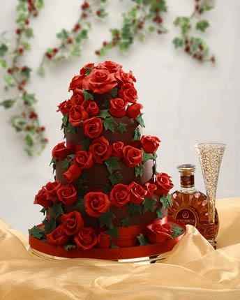 CAKE PARA UNA BODA EN TONO ROJO