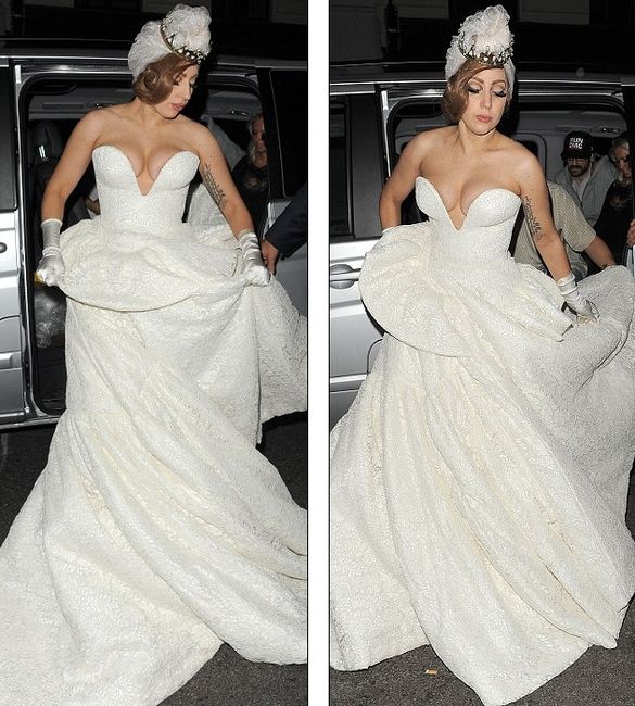 Lady gaga Vestida de Novia