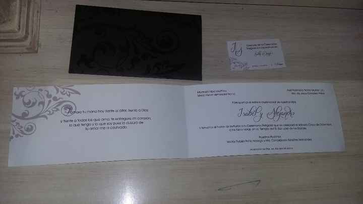 Invitacion #1 (La parte de adentro y el pase para la recepcion)