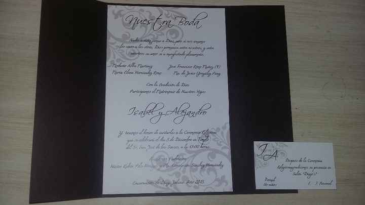 Invitacion #2 (La parte de adentro y el pase para la recepcion)