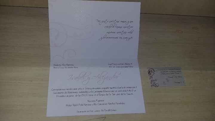 Invitacion #4 (La parte de adentro y el pase para la recepcion)