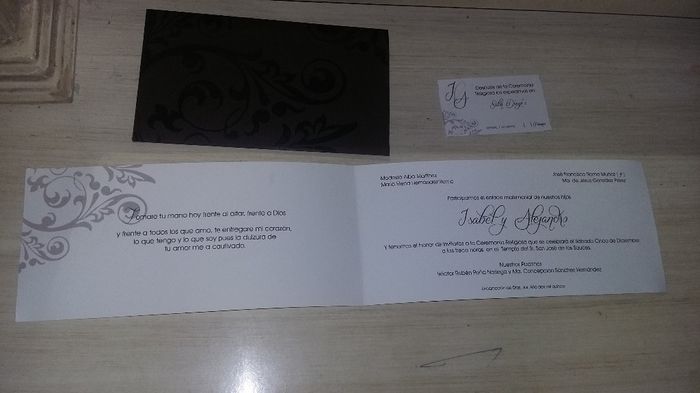 Invitacion #1 (La parte de adentro y el pase para la recepcion)