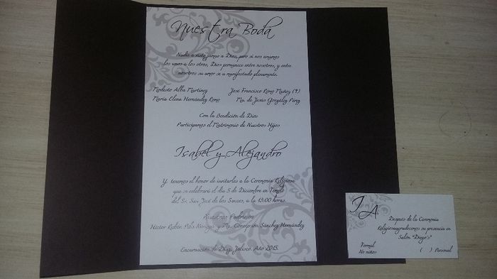 Invitacion #2 (La parte de adentro y el pase para la recepcion)