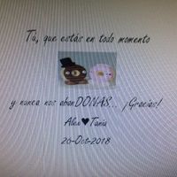 Esa nota es en adhesivo y va en cada una de las cajitas de las donas 