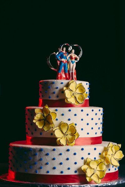 Pastel: Mujer Maravilla y Superman 🌟 4