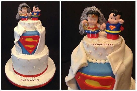 Pastel: Mujer Maravilla y Superman 🌟 8