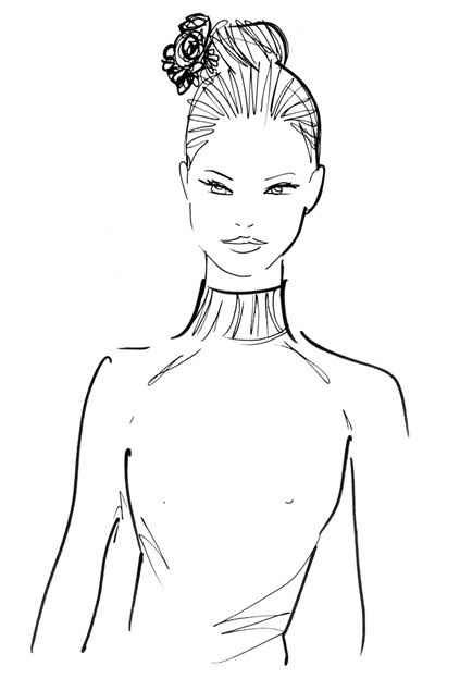 Escote: cuello alto. Peinado sugerido: moño bailarina clásica o moño muy alto. Nota: estos vestidos 