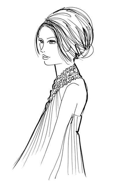 Escote: halter o atado en la nuca. Peinado sugerido: moño francés con volumen en la parte superior. 