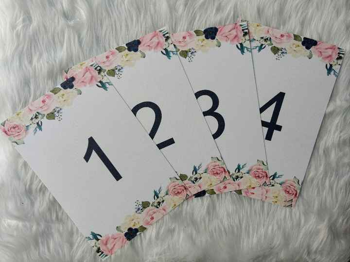 Los numeros de mesa iran en un marco dorado!!!