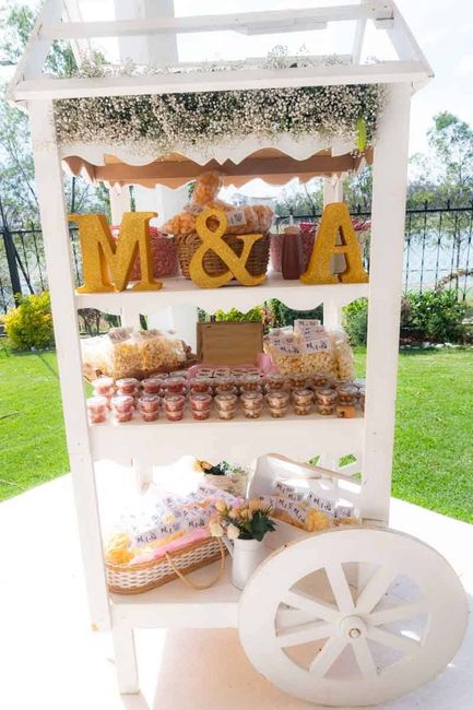 Mesa de postres para dar un toque dulce a tu boda🍭 12