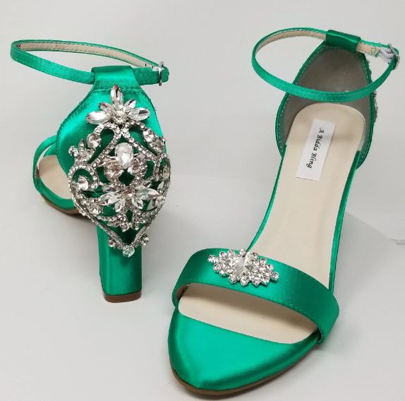 Zapatos de novia color verde 5