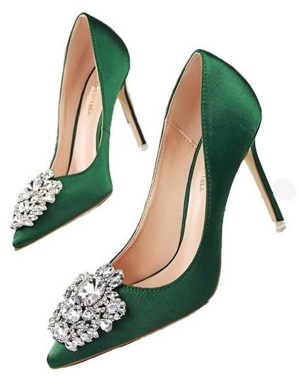 Zapatos de novia color verde 4