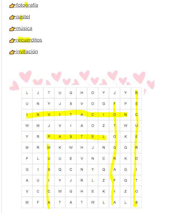 JUEGA Sopa de letras para la boda 🔢 - 1