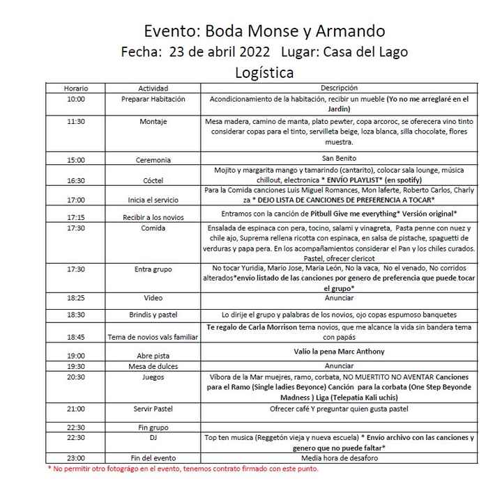 Programa para la boda! - 1