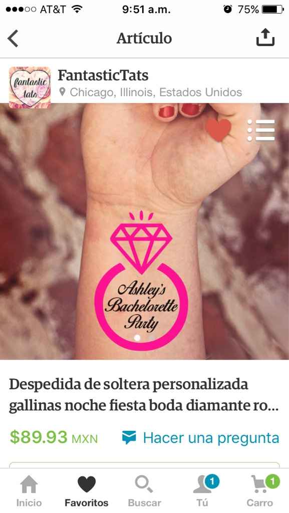 Ideas de despedida:tatuajes temporales - 2