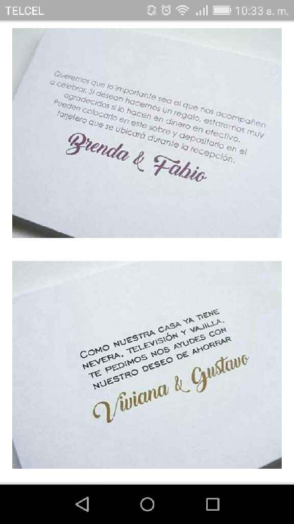 ¿pedir sobre o regalo? - 2