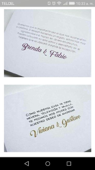 ¿pedir sobre o regalo? - 2