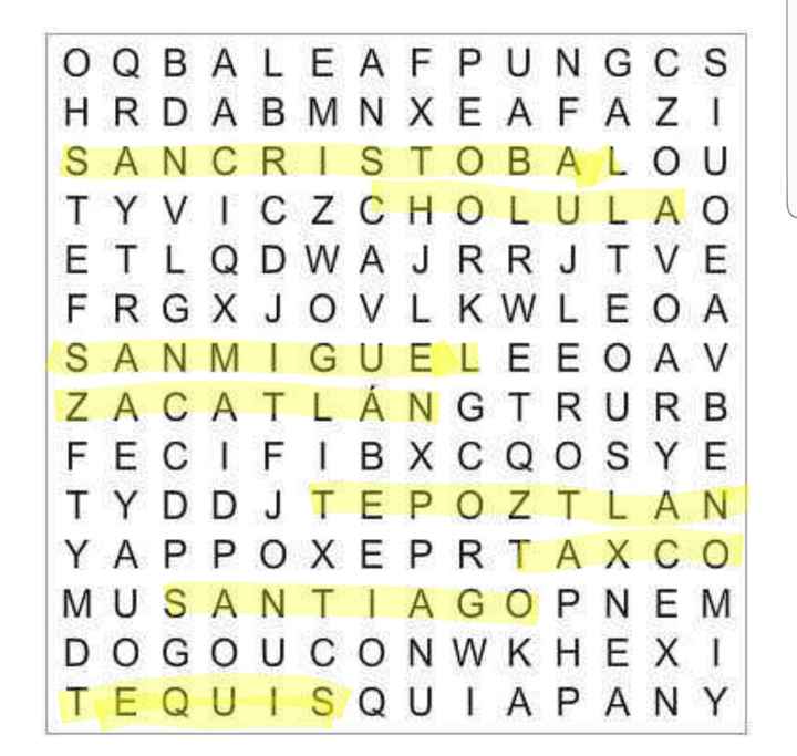 Sopa de letras: Pueblos mágicos para boda⭐ - 1