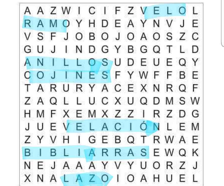 Sopa de letras: Padrinos de boda 👫 - 1