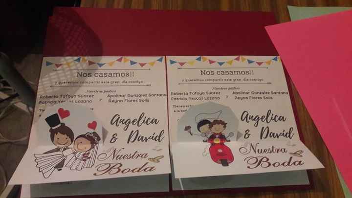 Como era muy frágil en hoja, lo pegue en opalina vino no por los tonos de la boda si no por que me s