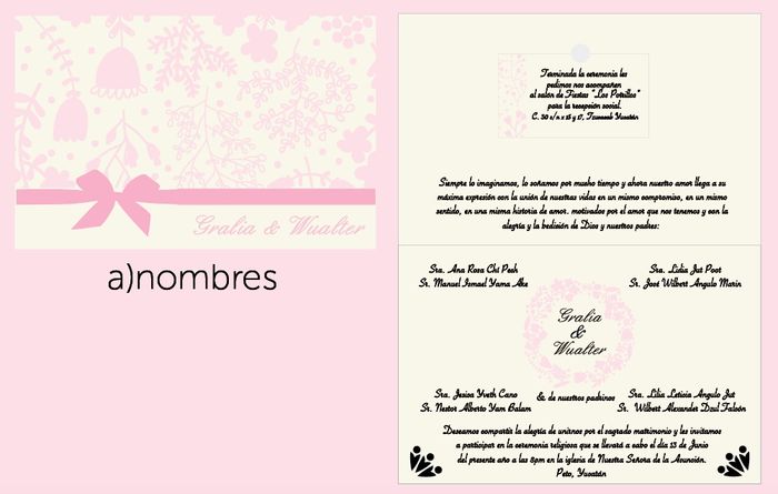 Invitaciones rosa'marfil - 1