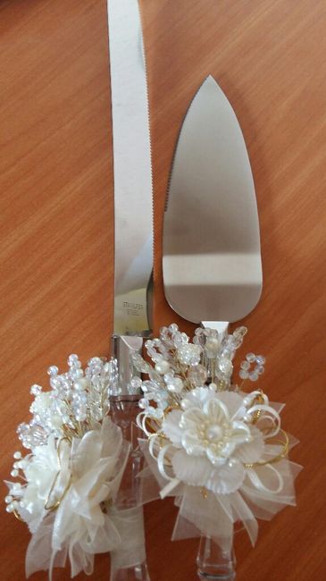 Cuchillo y pala para pastel - 1