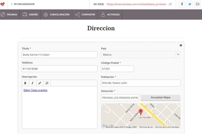 Ya que llenas todo sobre la direccion