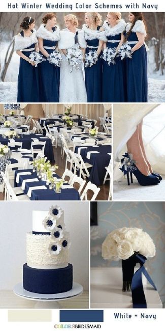 Paletas de colores con azul para bodas en invierno❄️ 2